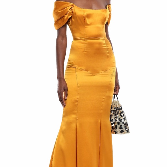 De La Vali Dresses & Skirts - De La Vali Alma off shoulder silk maxi dress NWT